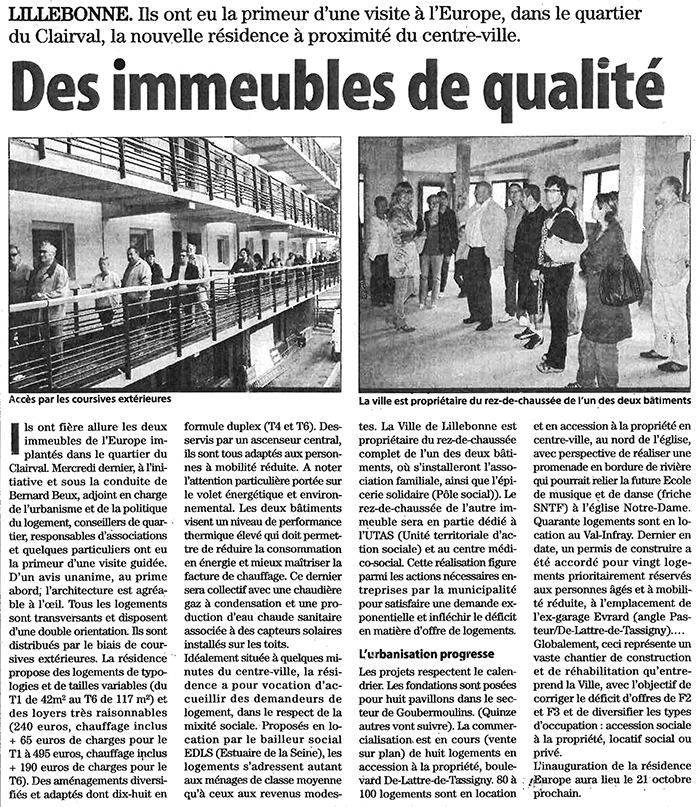 Le Havre Presse - Résidence Europe à Lillebonne