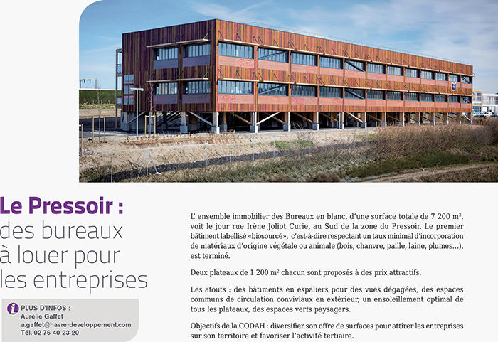 Terre d'Agglo - Bureaux biosourcés, Le Pressoir au Havre