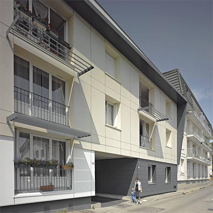 Vue de la résidence Lefebvre réhabilité - Résidence Lefebvre, réhabilitation d'un immeuble de logements