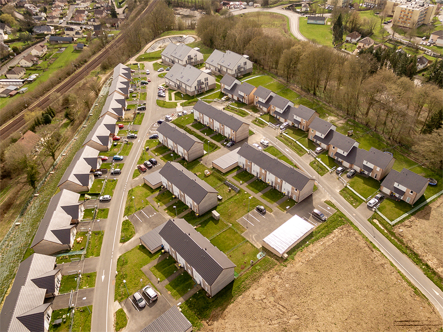 Vue aérienne du lotissement - Les Longs Jardins, 78 logements individuels & collectifs