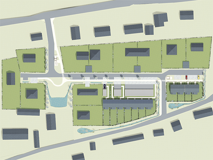 Plan Masse des 11 logements et des lots libres - 11 logements individuels PLUS, garages & lots libres