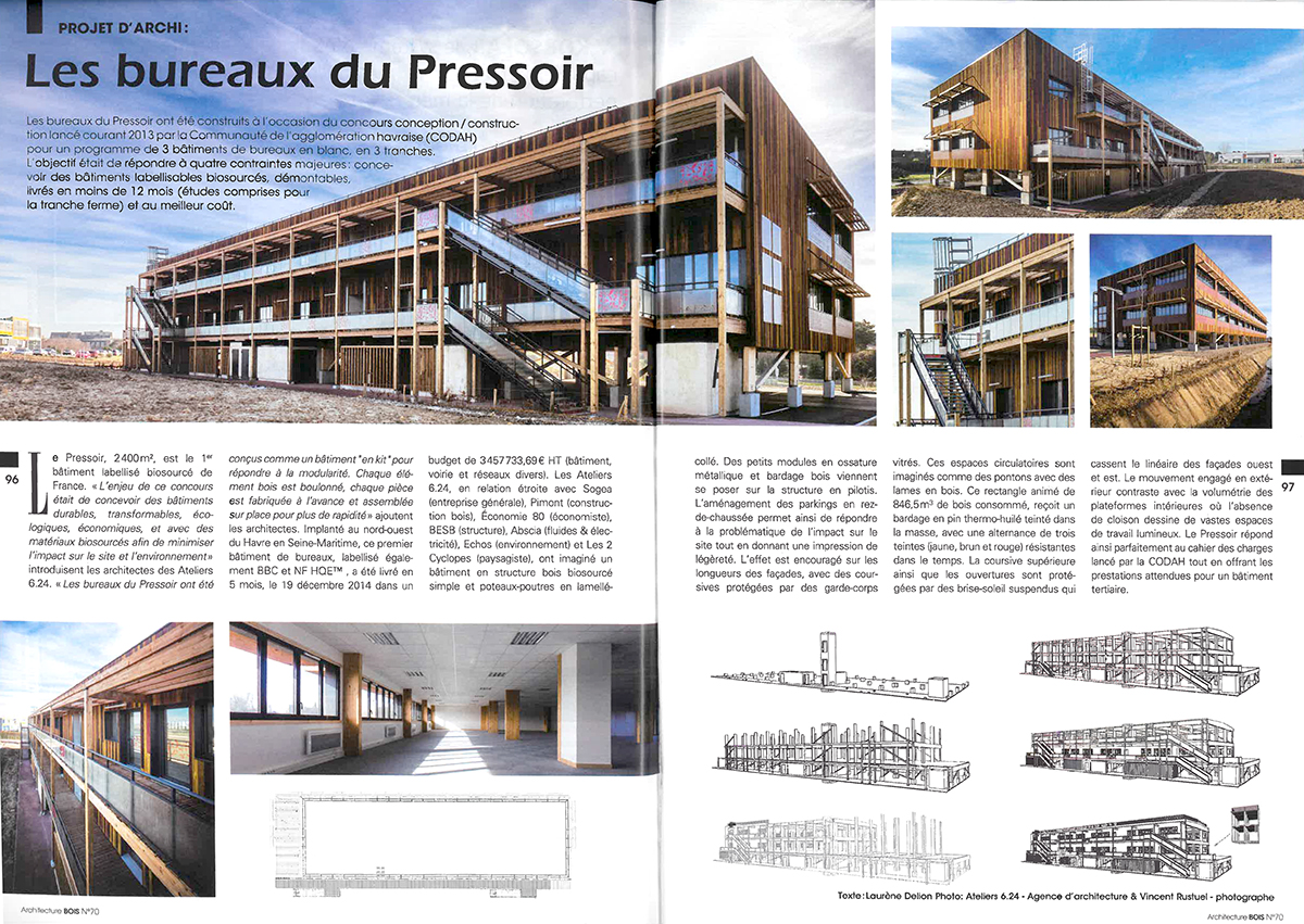 Architecture Bois n°70 - Bureaux biosourcés, Le Pressoir au Havre