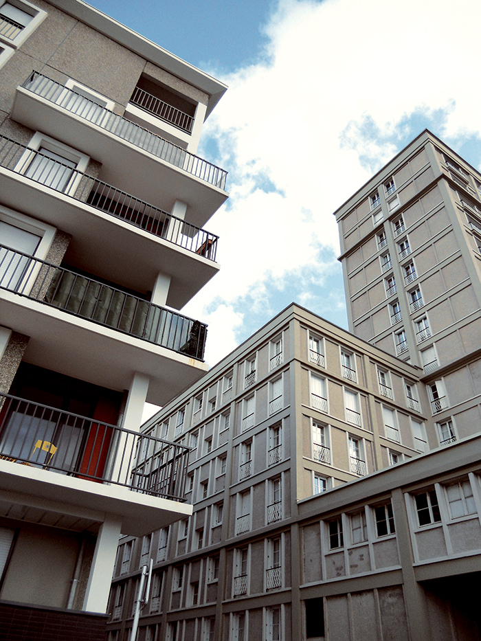 Détail angle et architecture Perret - 41 appartements locatifs