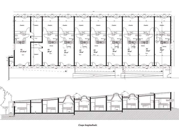 Plan des logements individuels - Résidence du Madras, 41 logements adaptés, lieu de vie et restaurant